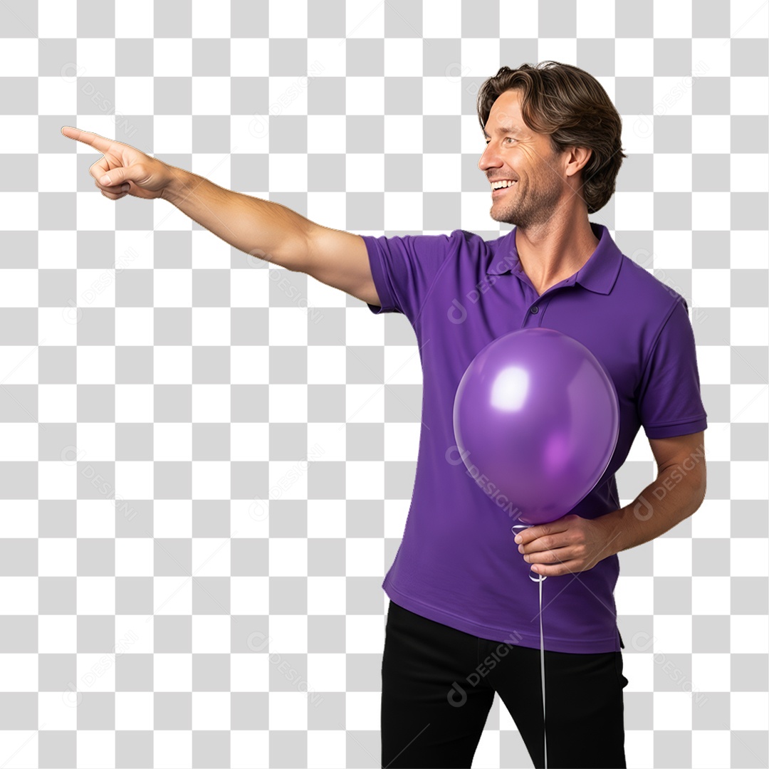 Homem em Campanha Fevereiro Roxo PNG Transparente