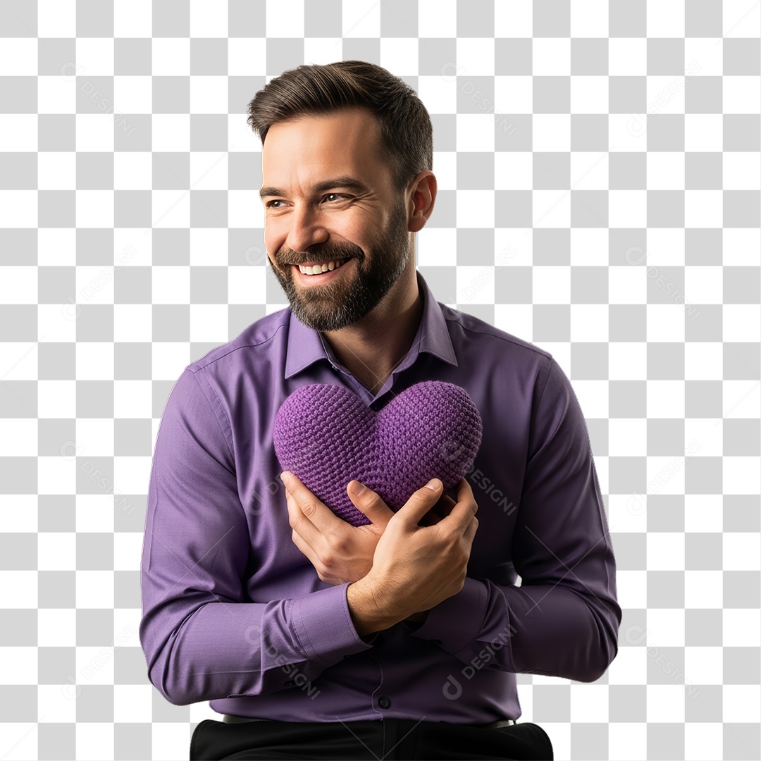 Homem em Campanha Fevereiro Roxo PNG Transparente