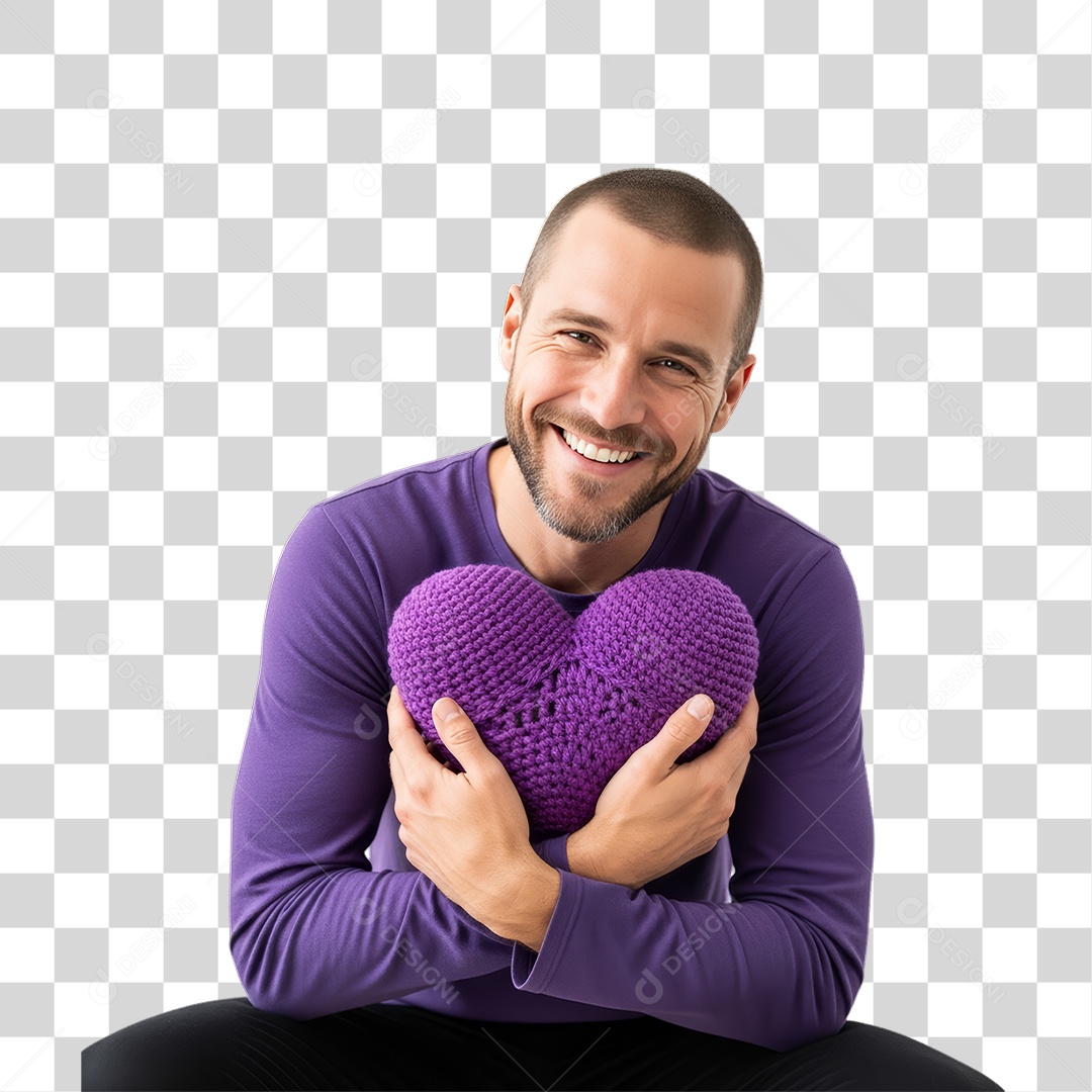 Homem em Campanha Fevereiro Roxo PNG Transparente
