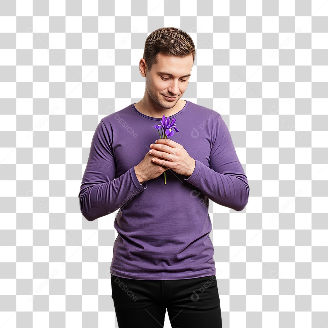 Homem em Campanha Fevereiro Roxo PNG Transparente