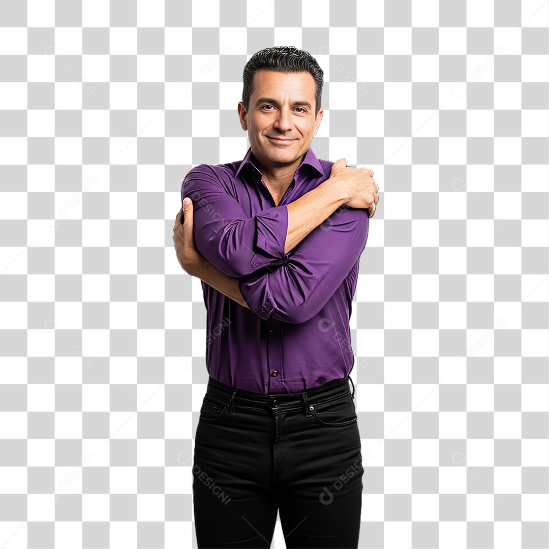 Homem em Campanha Fevereiro Roxo PNG Transparente