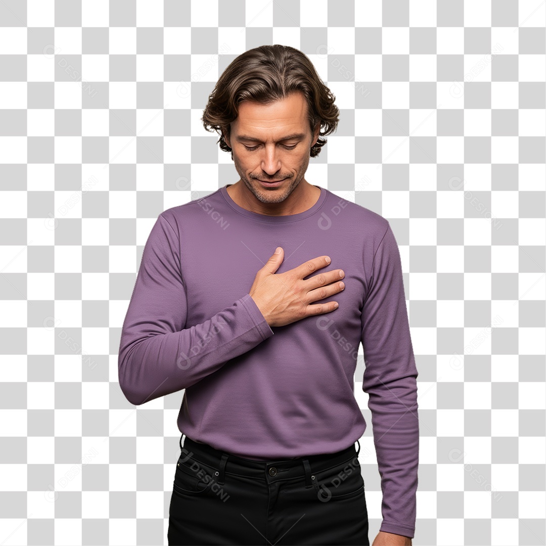Homem em Campanha Fevereiro Roxo PNG Transparente