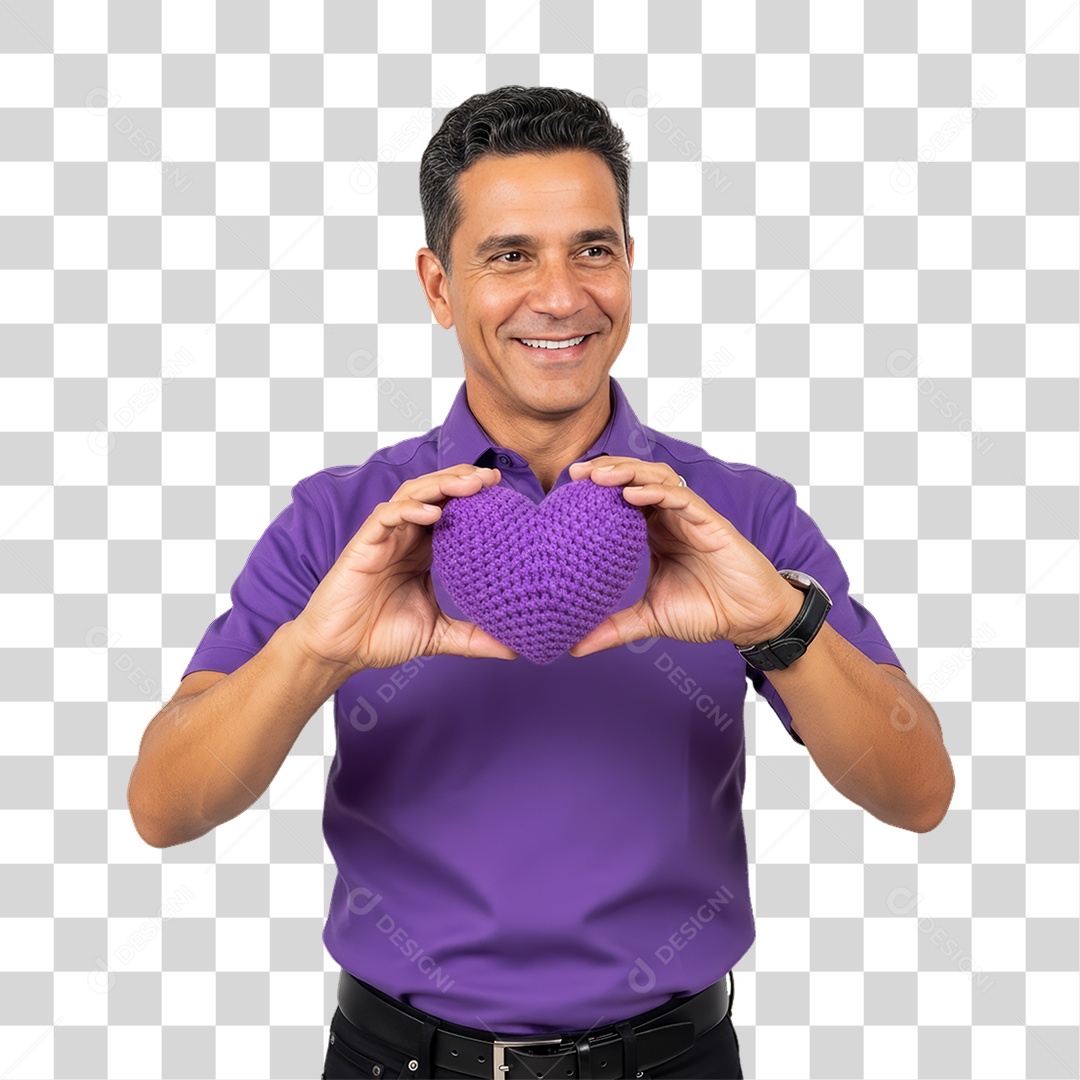 Homem em Campanha Fevereiro Roxo PNG Transparente