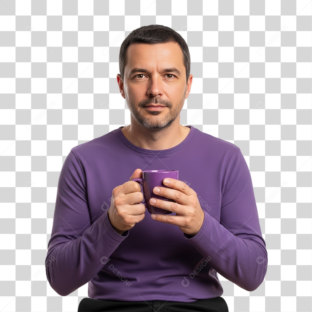 Homem em Campanha Fevereiro Roxo PNG Transparente