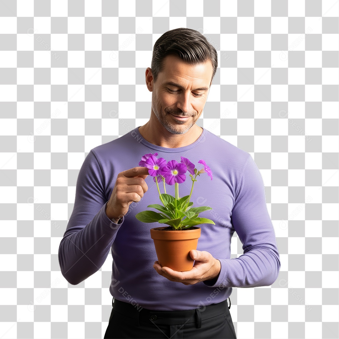 Homem em Campanha Fevereiro Roxo PNG Transparente