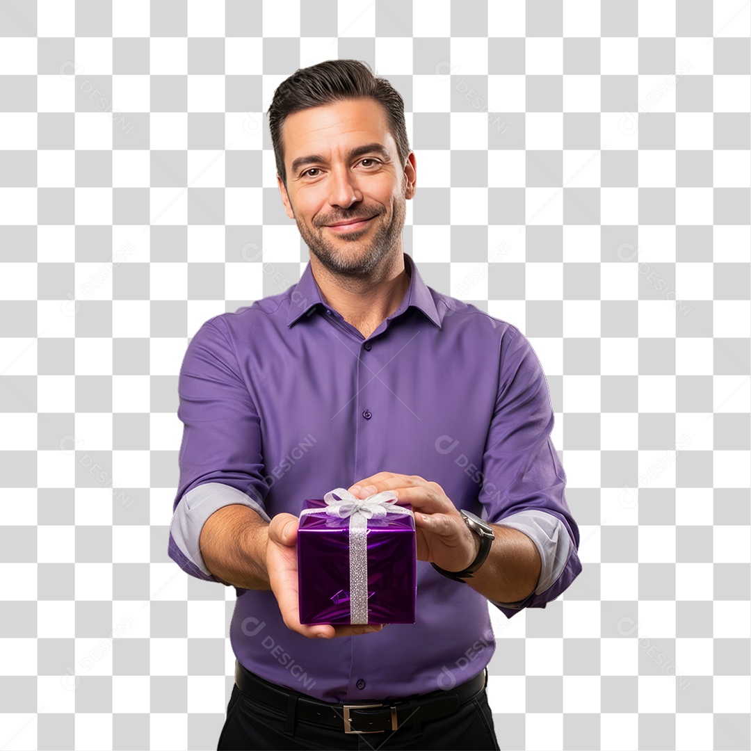 Homem em Campanha Fevereiro Roxo PNG Transparente
