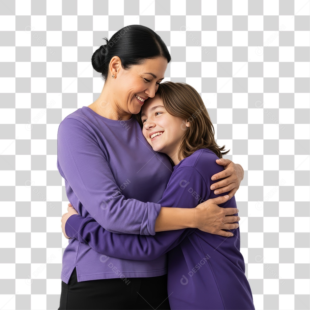 Mulheres em Campanha Fevereiro Roxo PNG Transparente