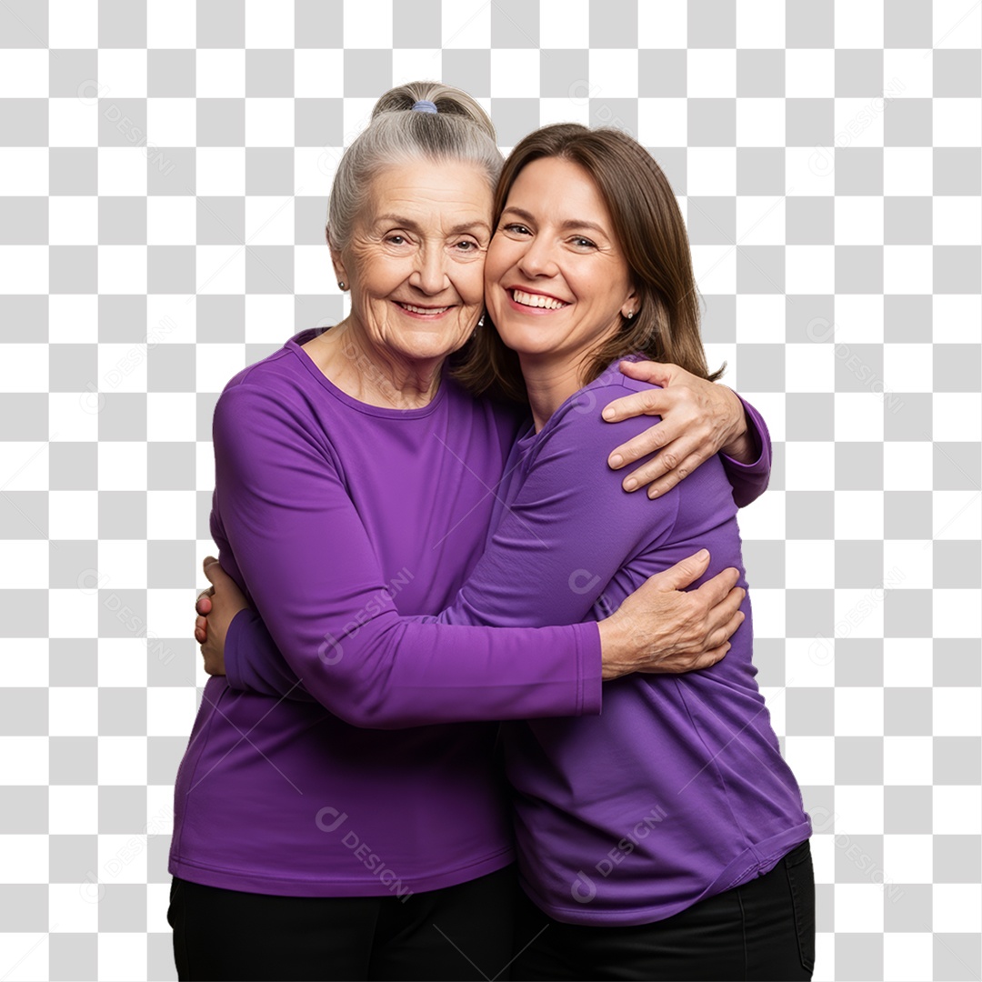 Mulheres em Campanha Fevereiro Roxo PNG Transparente