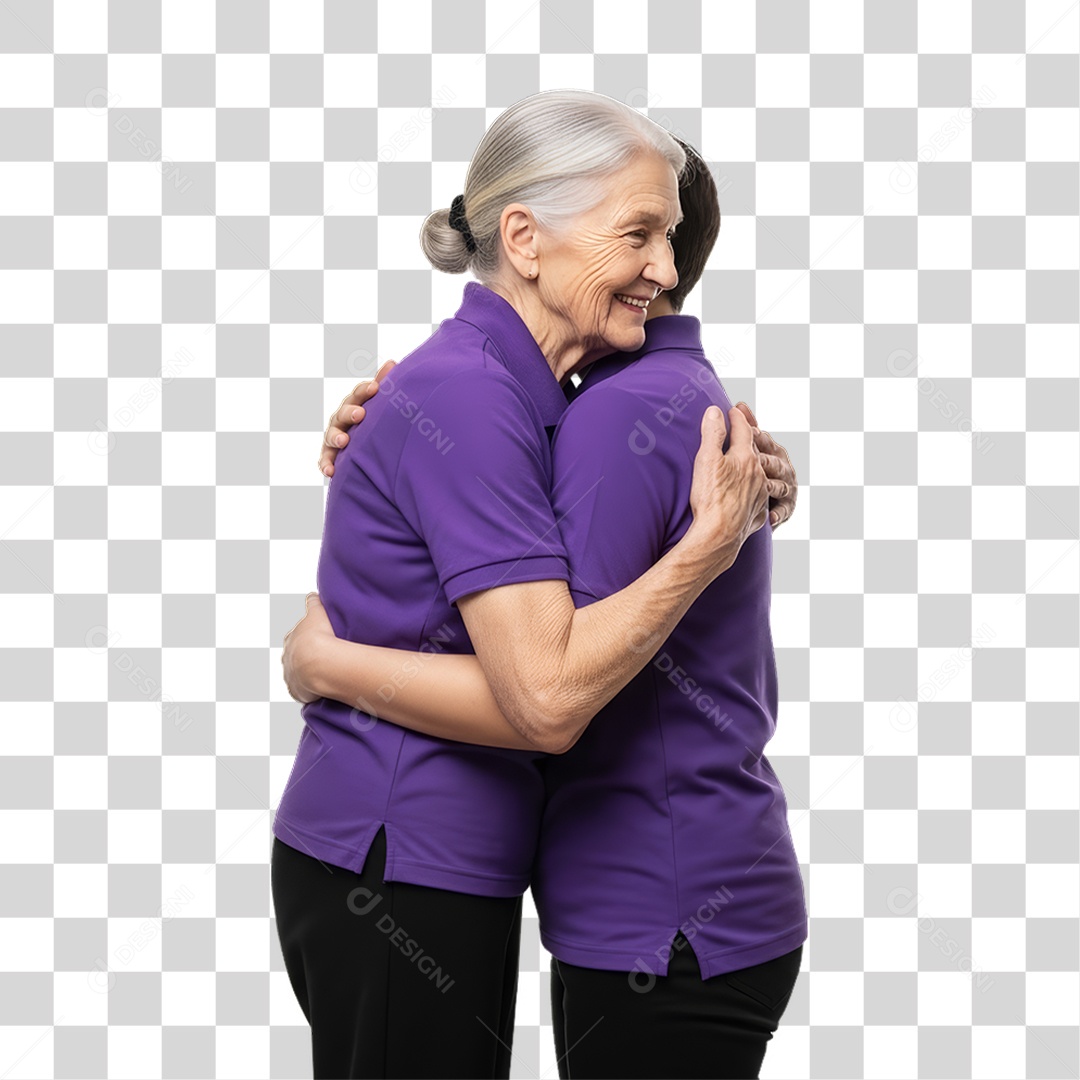 Mulheres em Campanha Fevereiro Roxo PNG Transparente