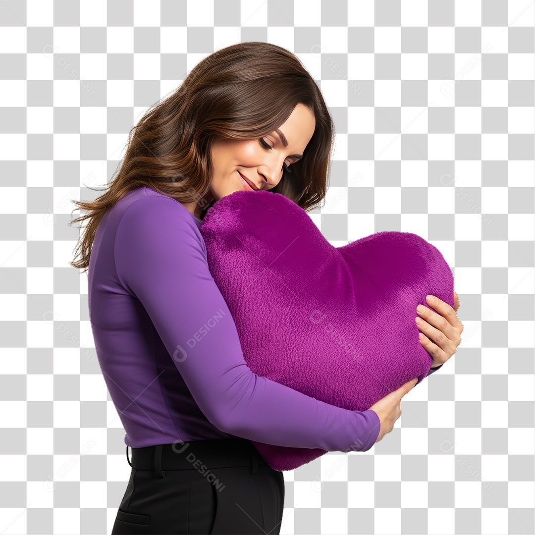 Mulher em Campanha Fevereiro Roxo PNG Transparente