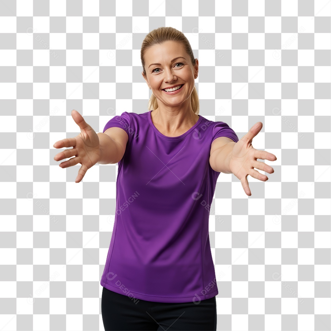 Mulher em Campanha Fevereiro Roxo PNG Transparente