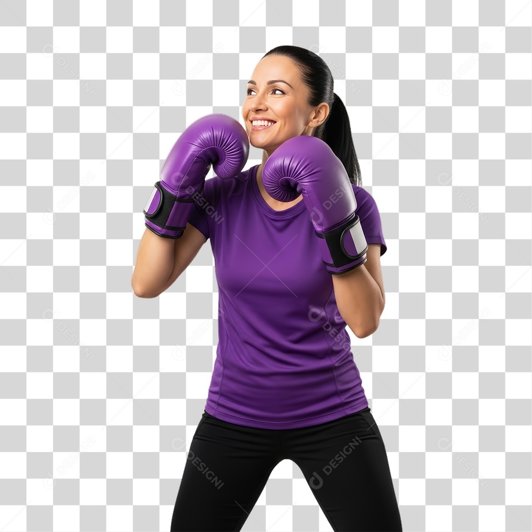 Mulher em Campanha Fevereiro Roxo PNG Transparente