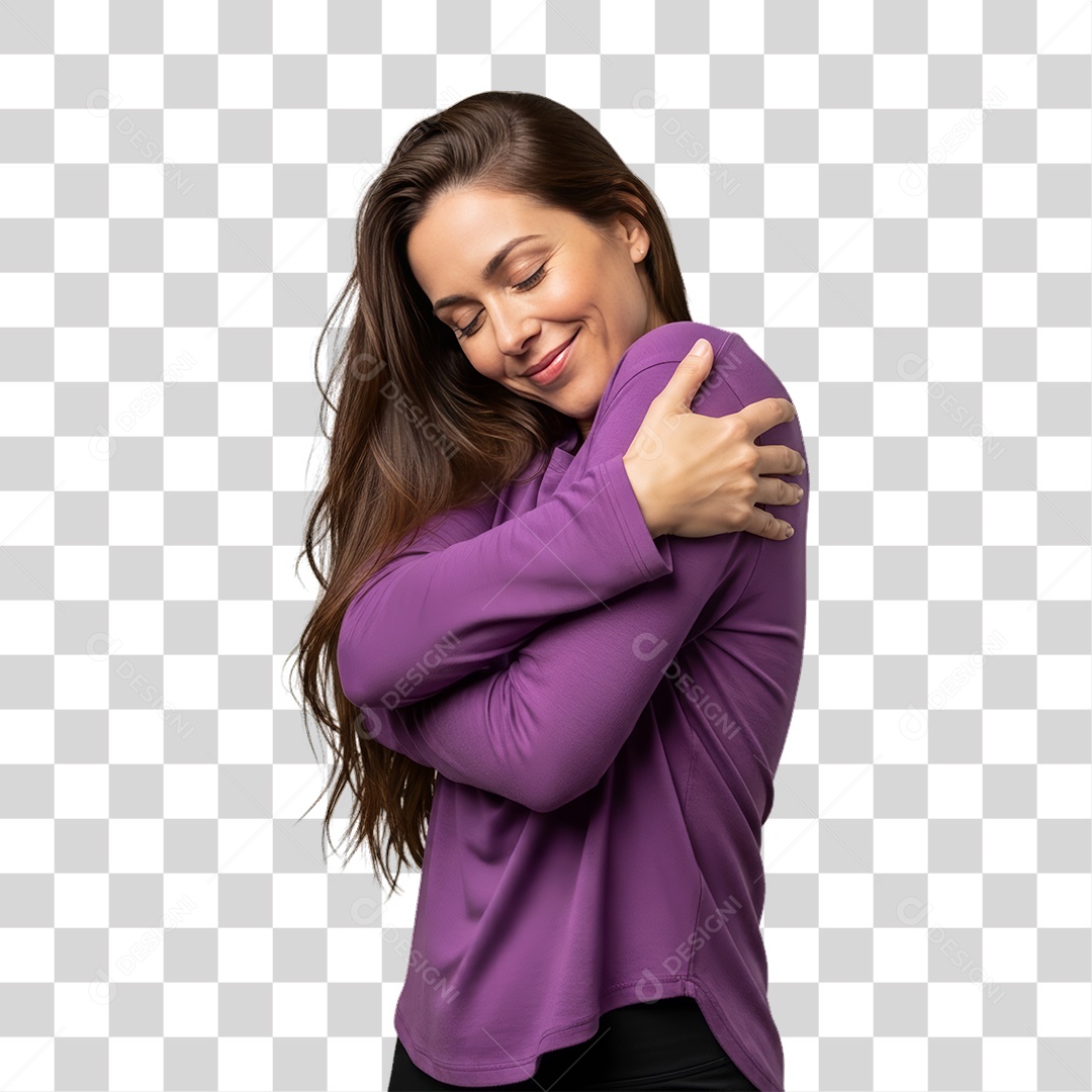 Mulher em Campanha Fevereiro Roxo PNG Transparente