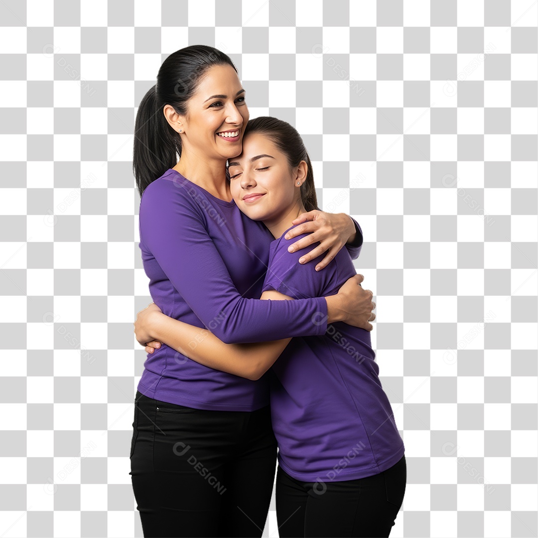 Mulheres em Campanha Fevereiro Roxo PNG Transparente