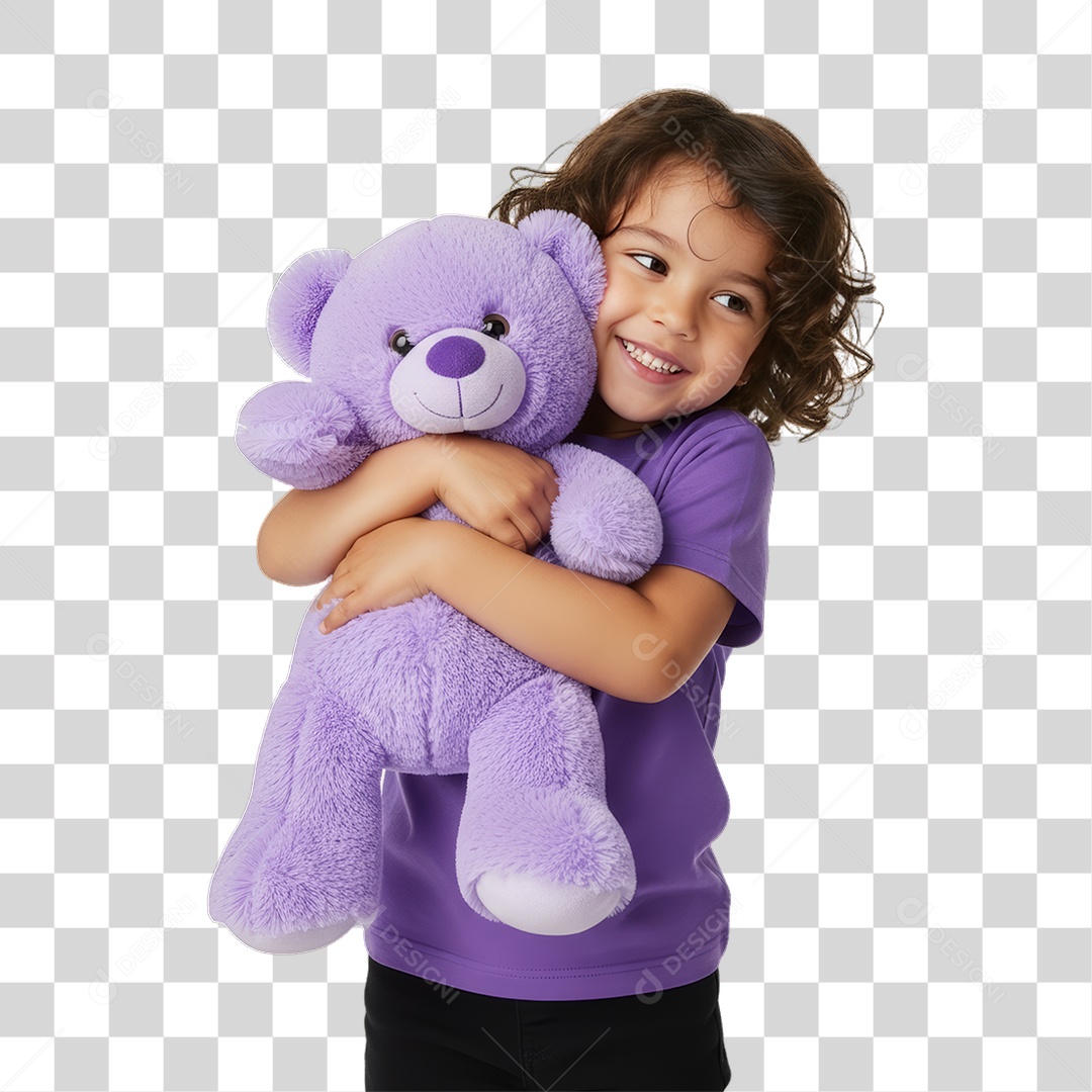 Criança em Campanha Fevereiro Roxo PNG Transparente