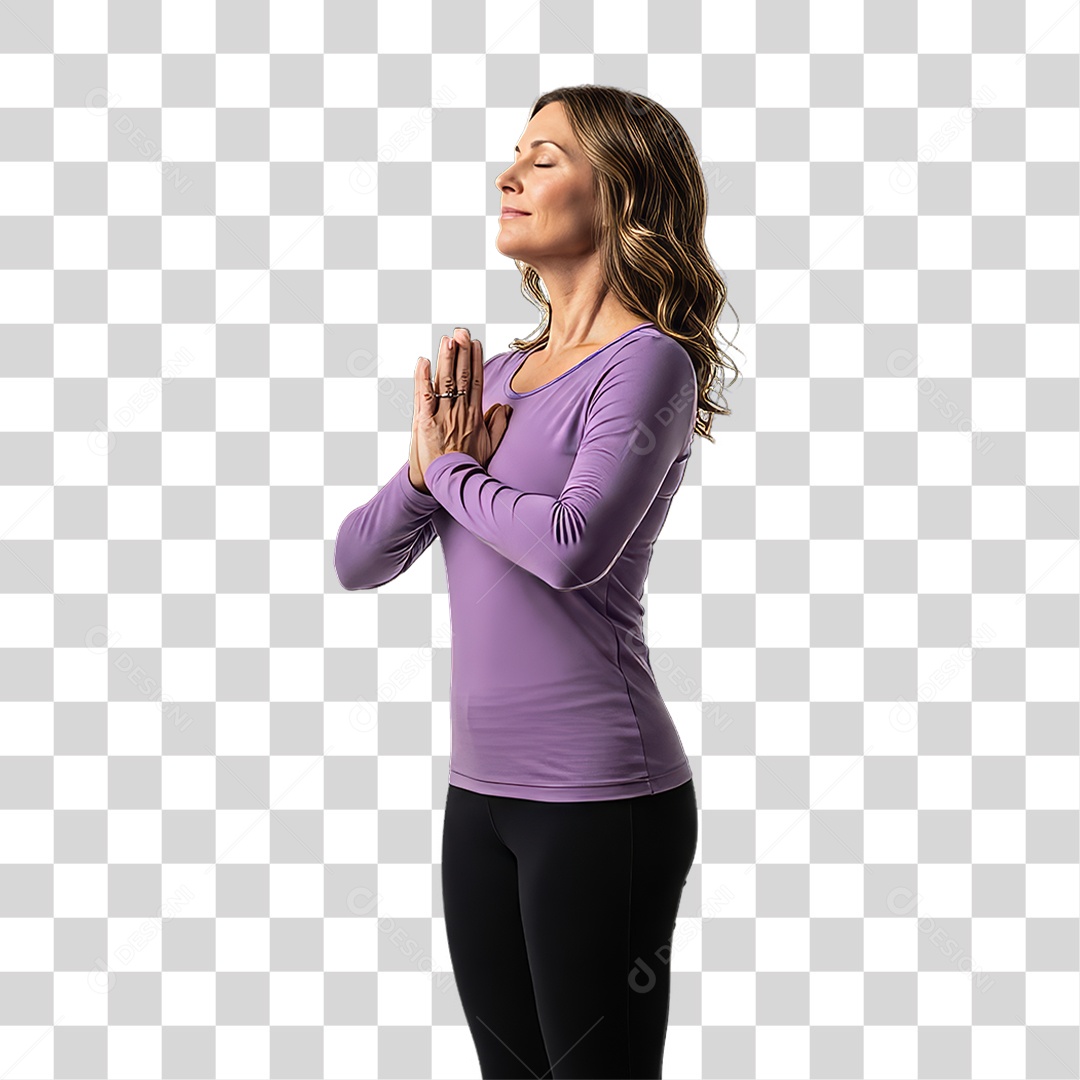 Mulher em Campanha Março Lilás PNG Transparente