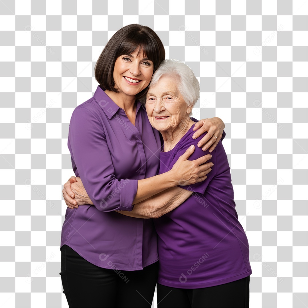 Mulheres em Campanha Fevereiro Roxo PNG Transparente