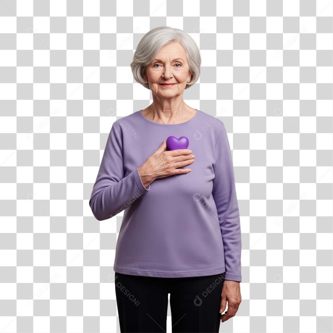 Mulher em Campanha Março Lilás PNG Transparente