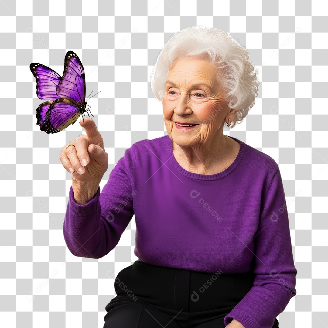 Mulher em Campanha Março Lilás PNG Transparente