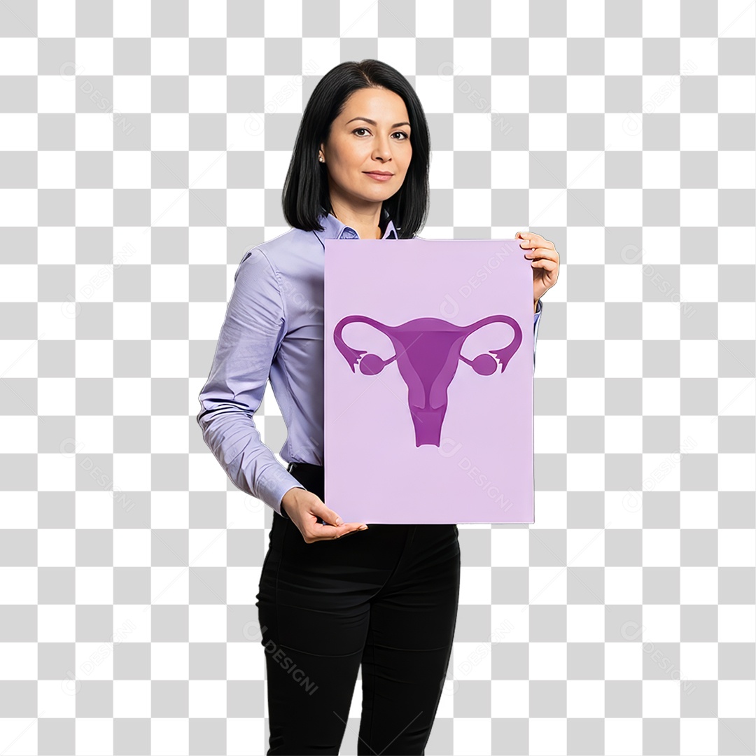 Mulher em Campanha Março Lilás PNG Transparente