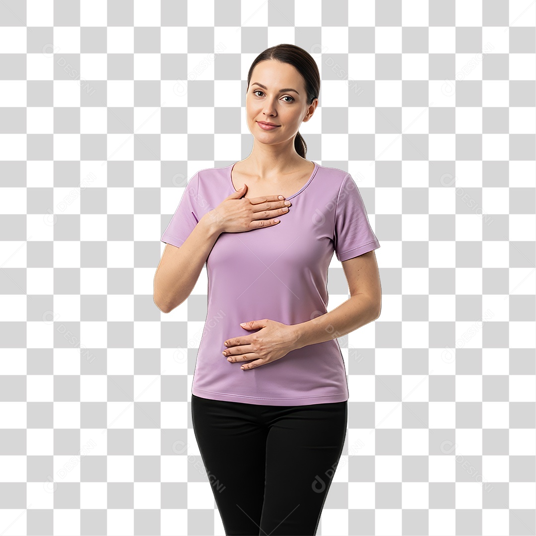 Mulher em Campanha Março Lilás PNG Transparente