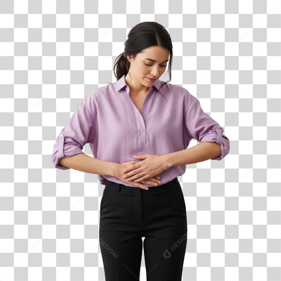 Mulher em Campanha Março Lilás PNG Transparente