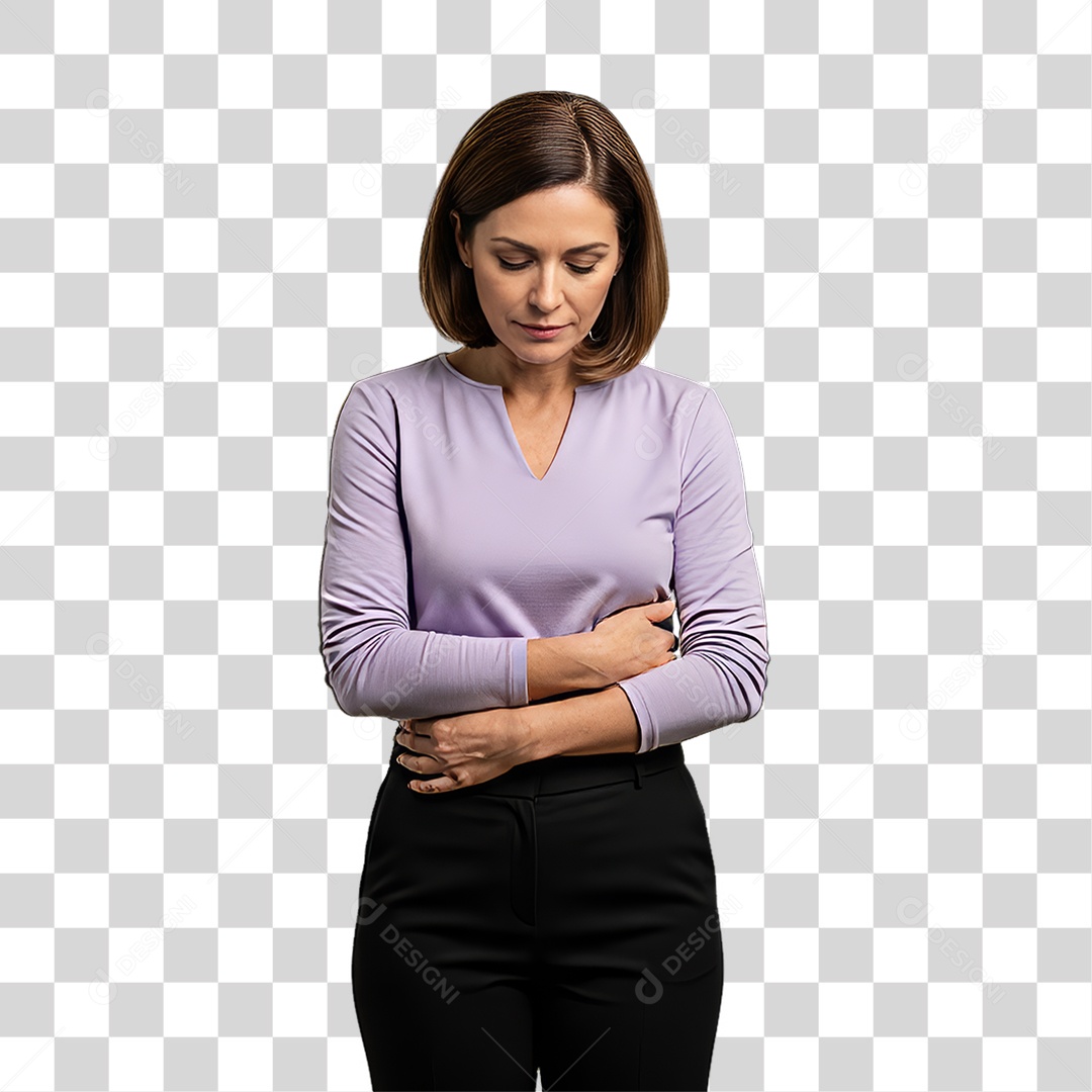 Mulher em Campanha Março Lilás PNG Transparente