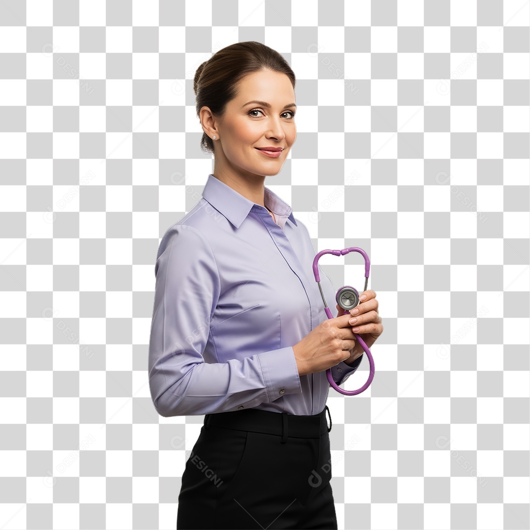 Mulher em Campanha Março Lilás PNG Transparente