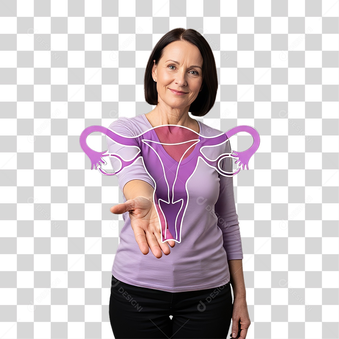 Mulher em Campanha Março Lilás PNG Transparente