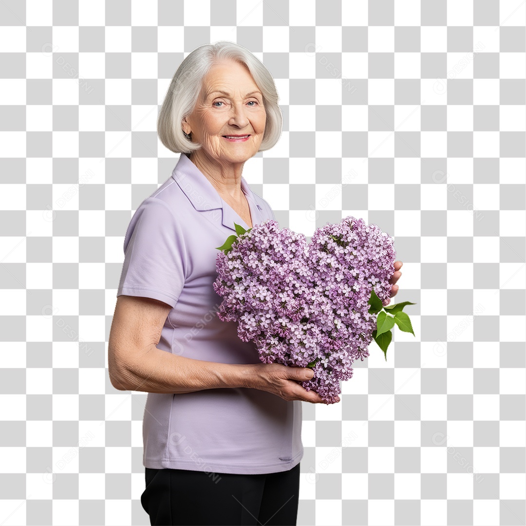 Mulher em Campanha Março Lilás PNG Transparente