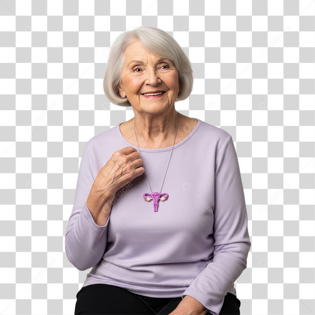 Mulher em Campanha Março Lilás PNG Transparente