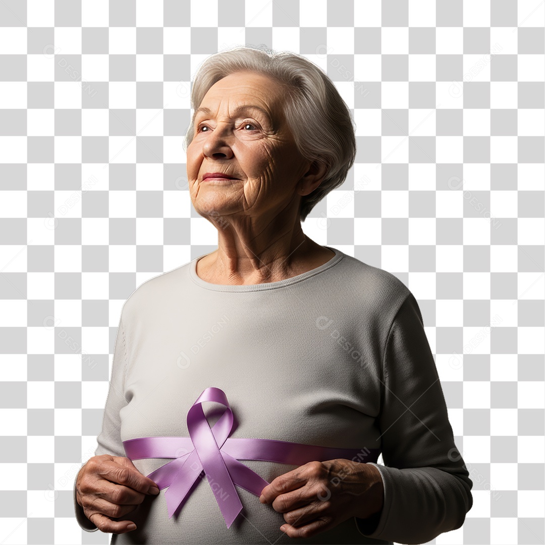 Mulher em Campanha Março Lilás PNG Transparente