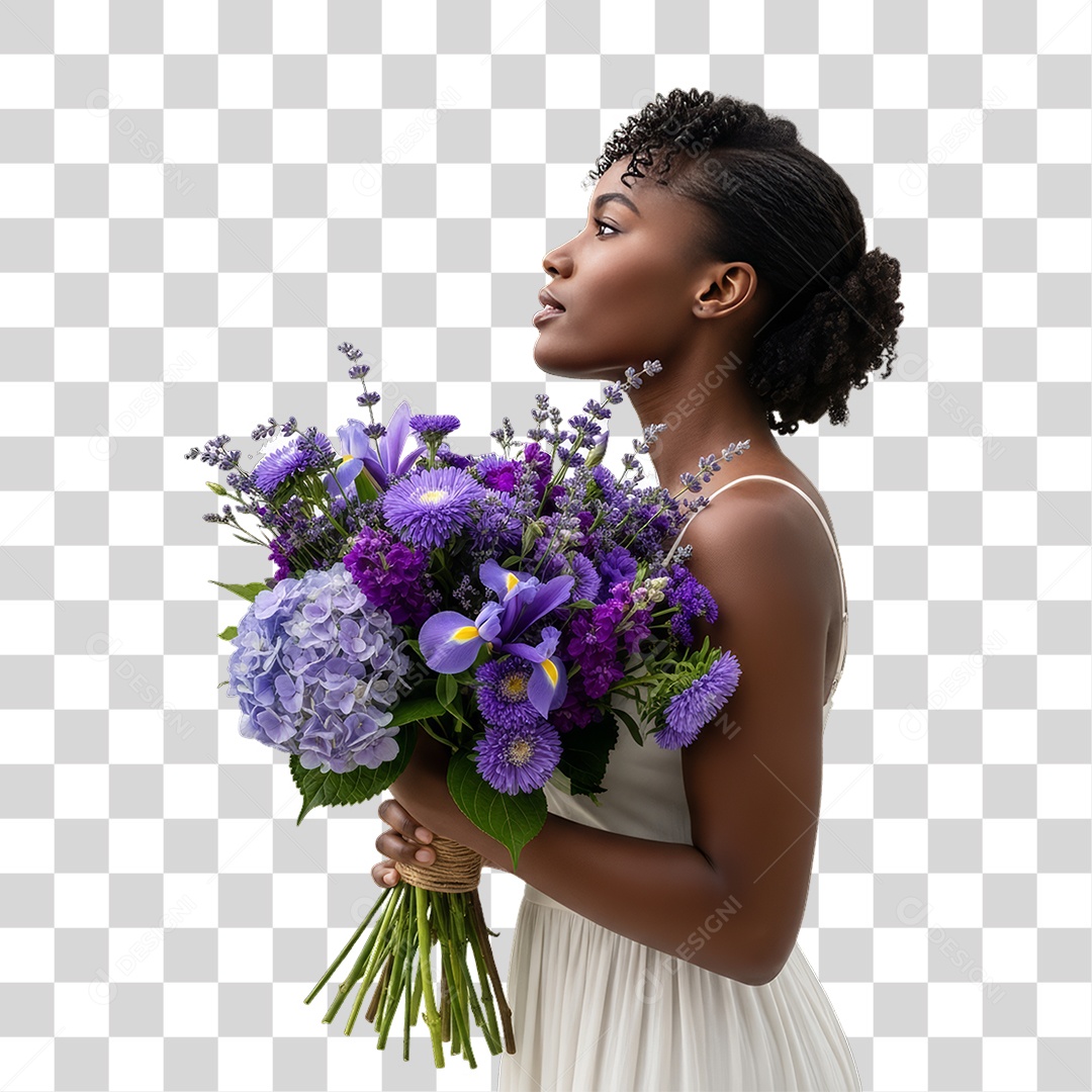 Mulher em Campanha Março Lilás PNG Transparente