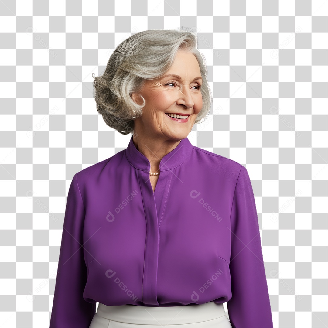 Mulher em Campanha Março Lilás PNG Transparente