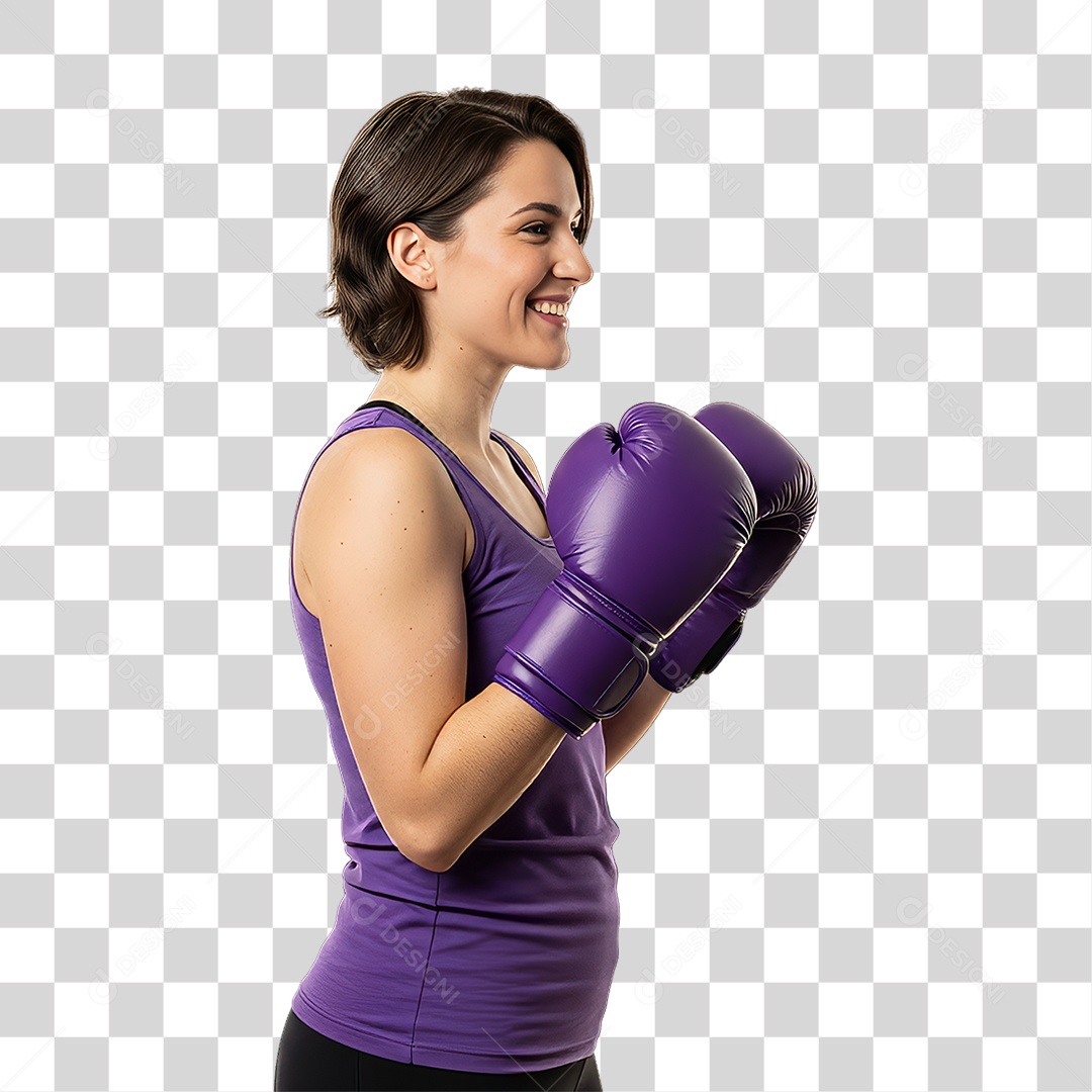 Mulher em Campanha Março Lilás PNG Transparente