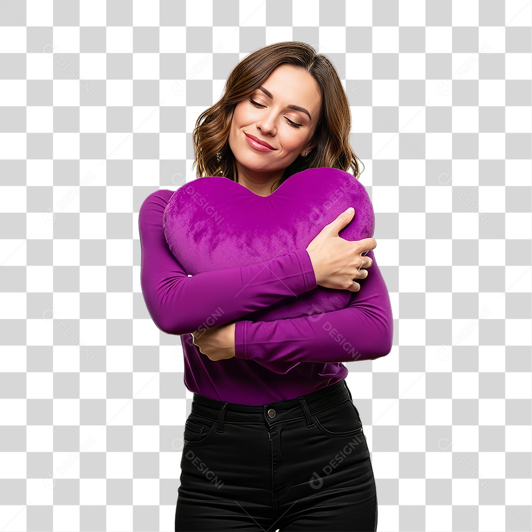 Mulher em Campanha Março Lilás PNG Transparente