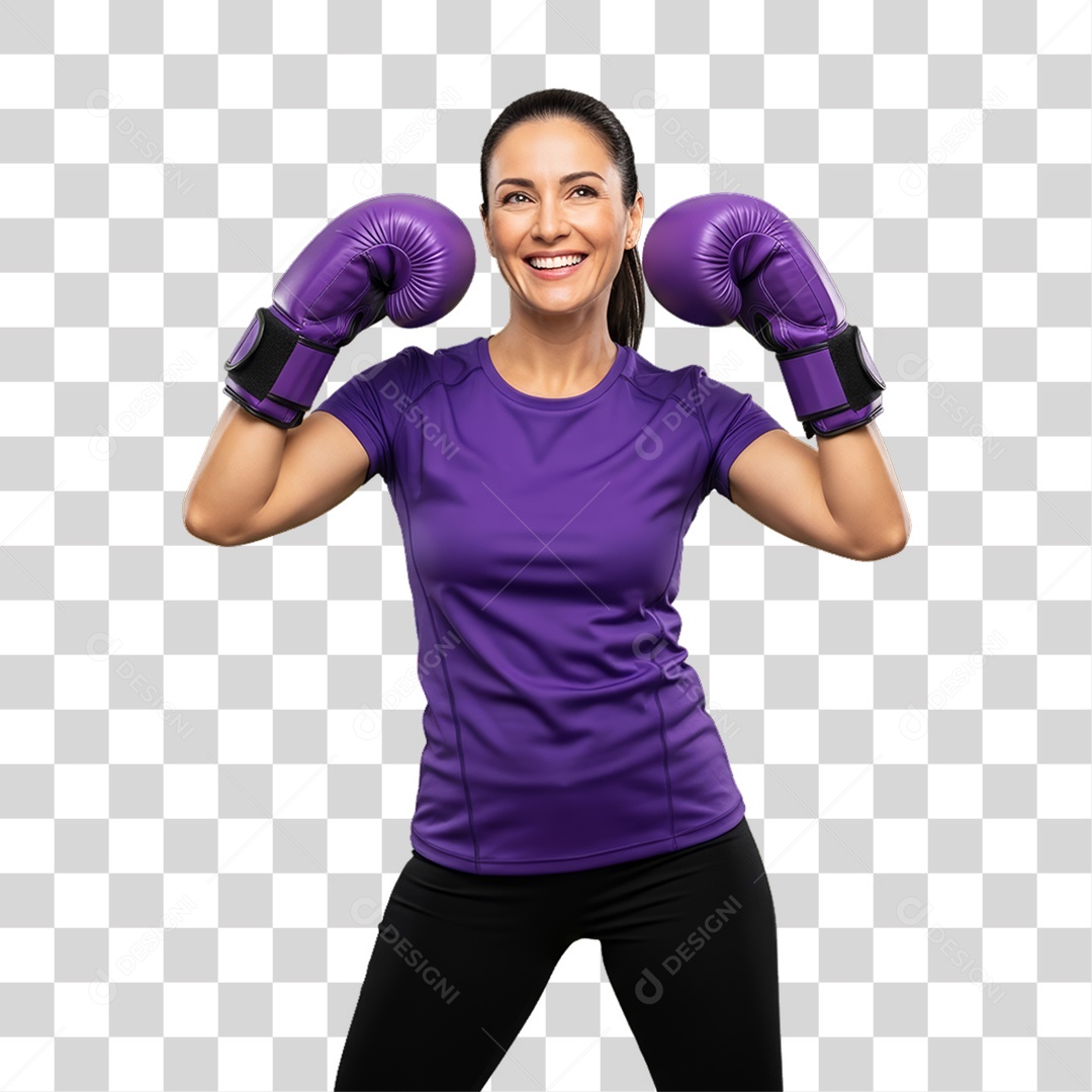 Mulher em Campanha Março Lilás PNG Transparente