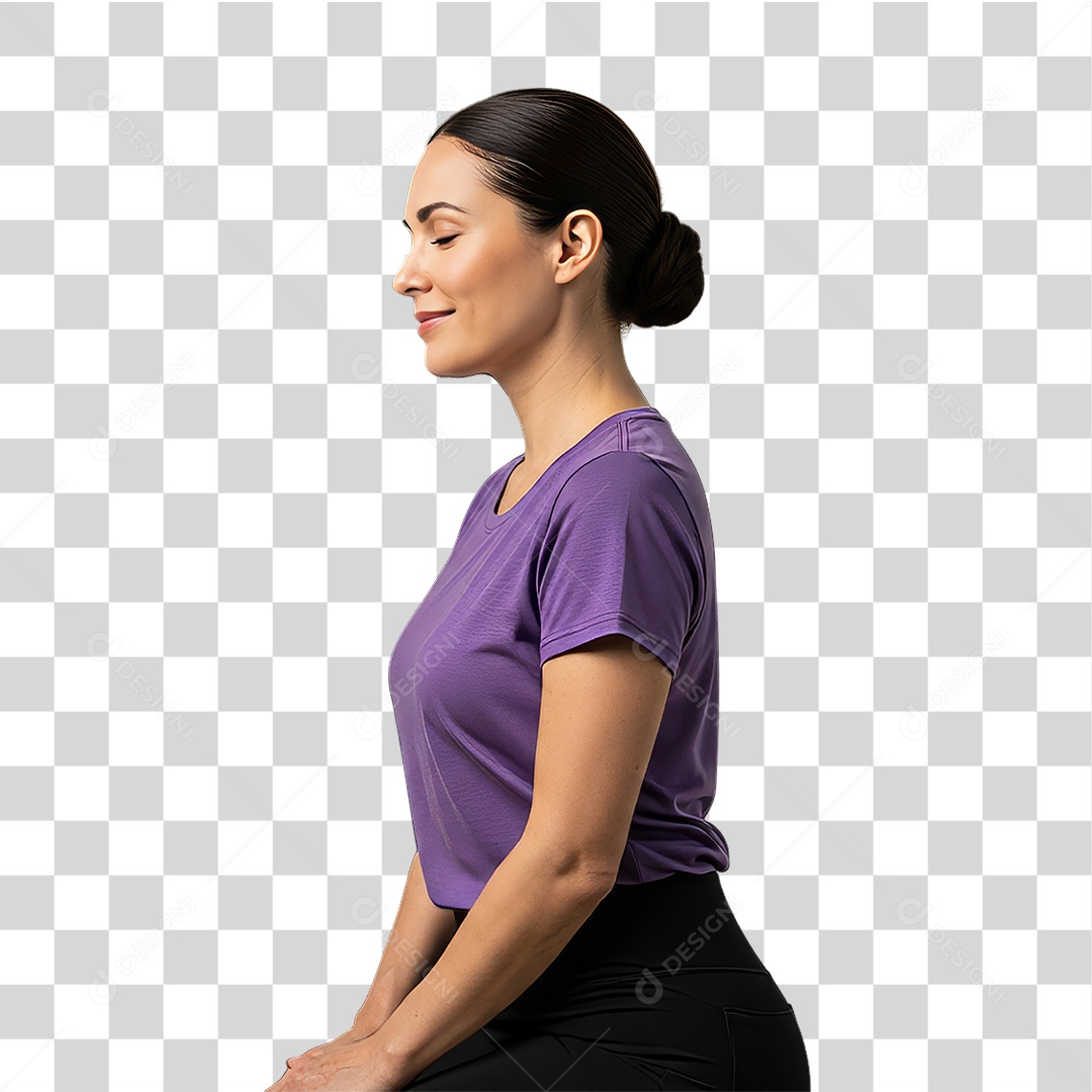 Mulher em Campanha Março Lilás PNG Transparente