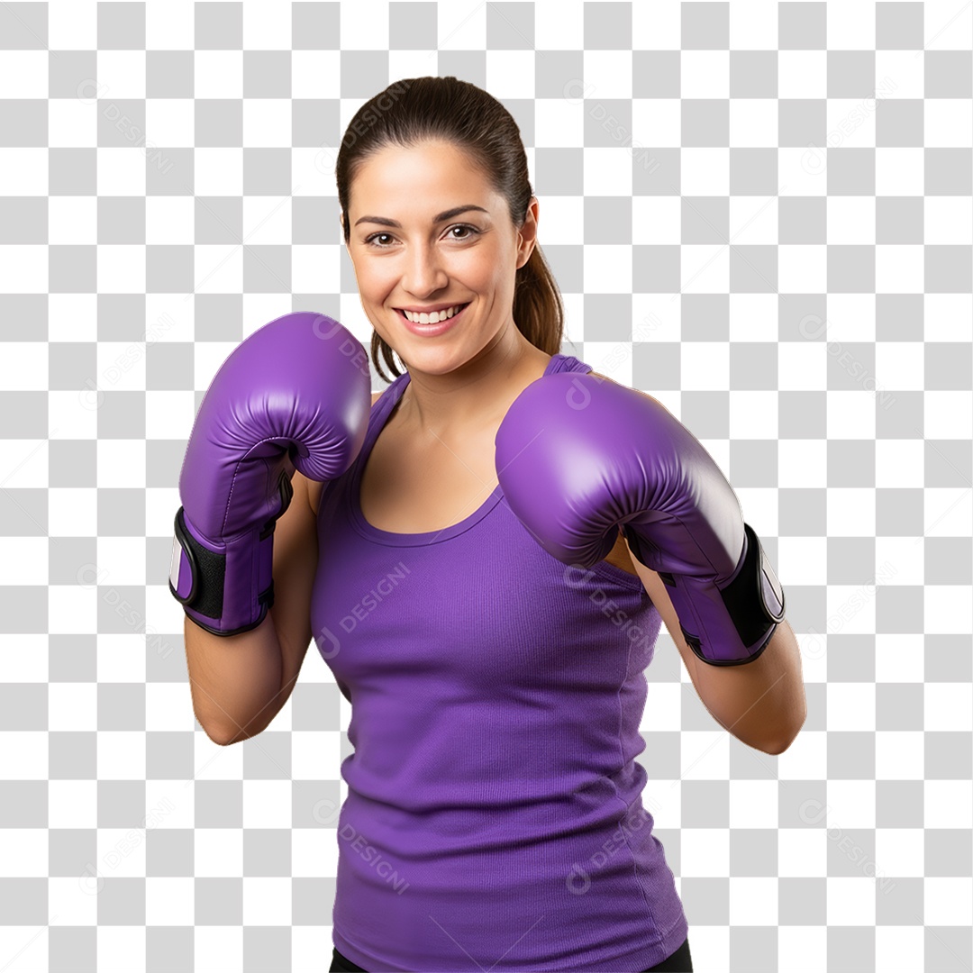 Mulher em Campanha Março Lilás PNG Transparente