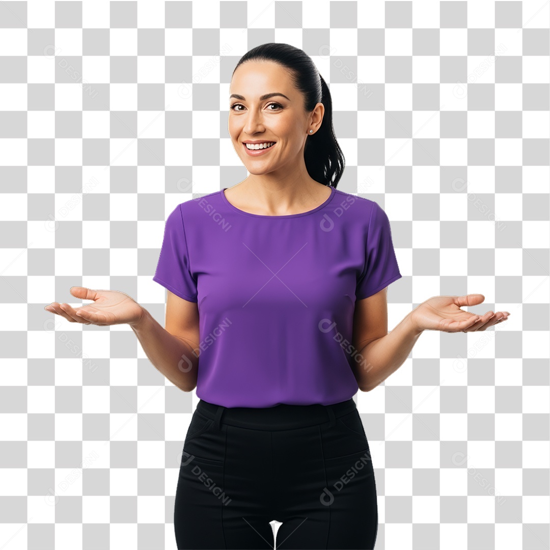 Mulher em Campanha Março Lilás PNG Transparente