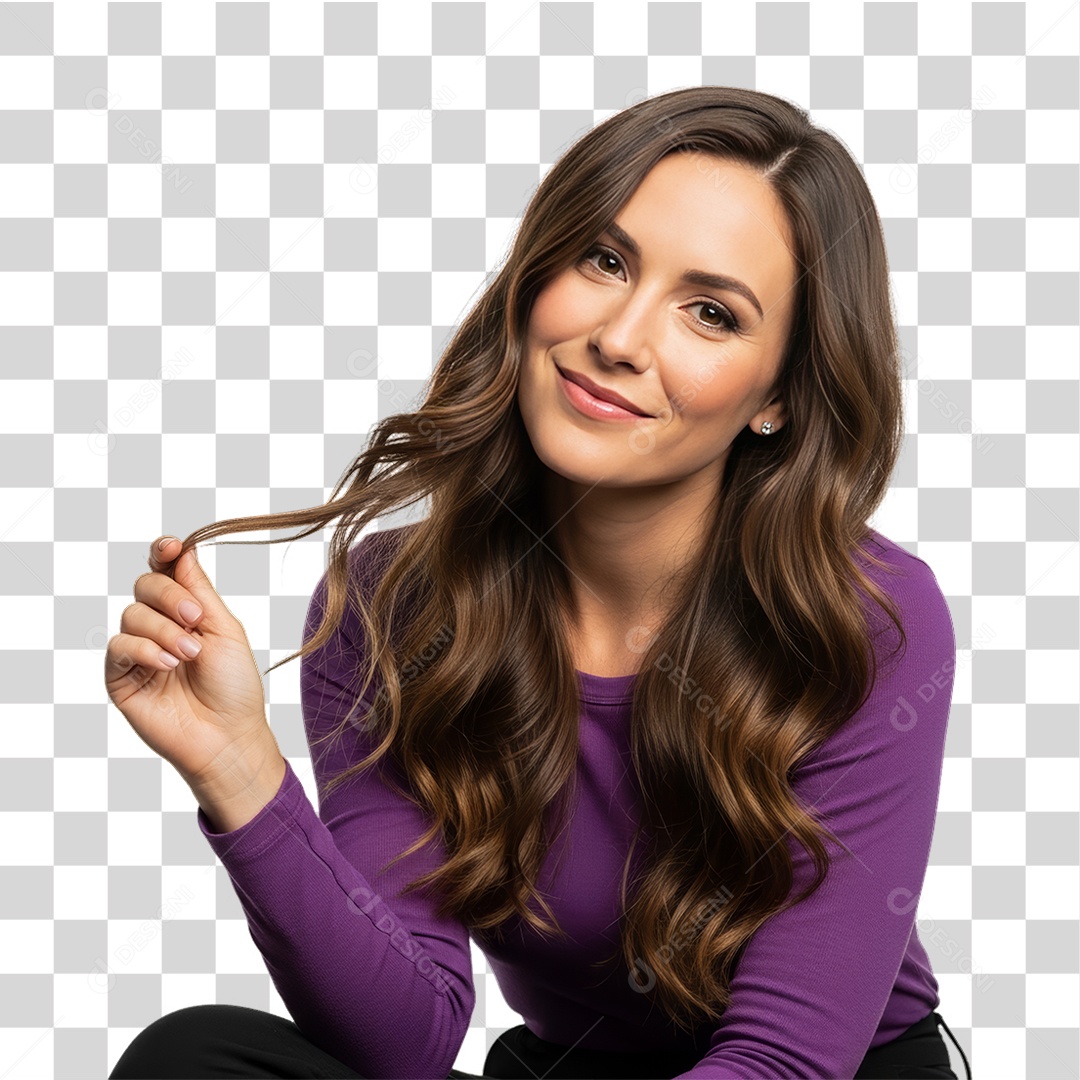 Mulher em Campanha Março Lilás PNG Transparente