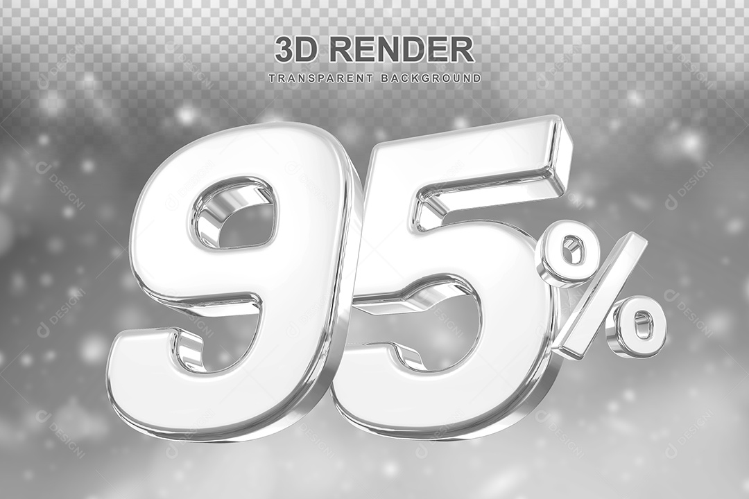 Número de Desconto 95% Elemento 3D Prata para Composição PSD