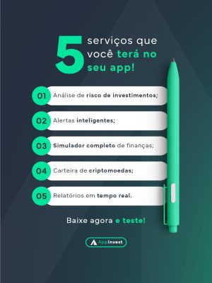 AppInvest 5 Serviços que Você Terá Marketing Digital PSD Editável