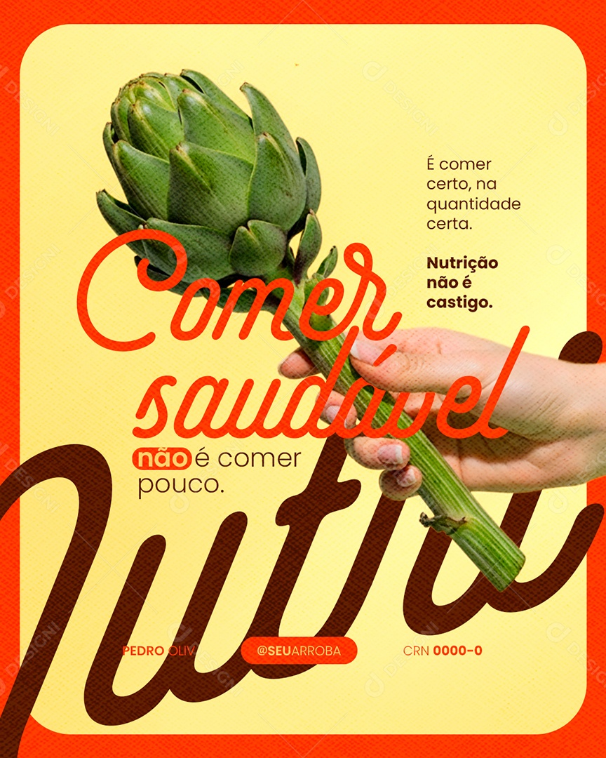 Nutricionista Comer Saudável Não é Comer Pouco Social Media PSD Editável