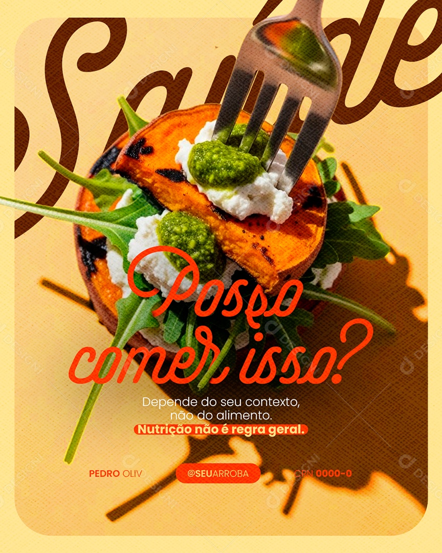Nutricionista Posso Comer Essa Social Media PSD Editável
