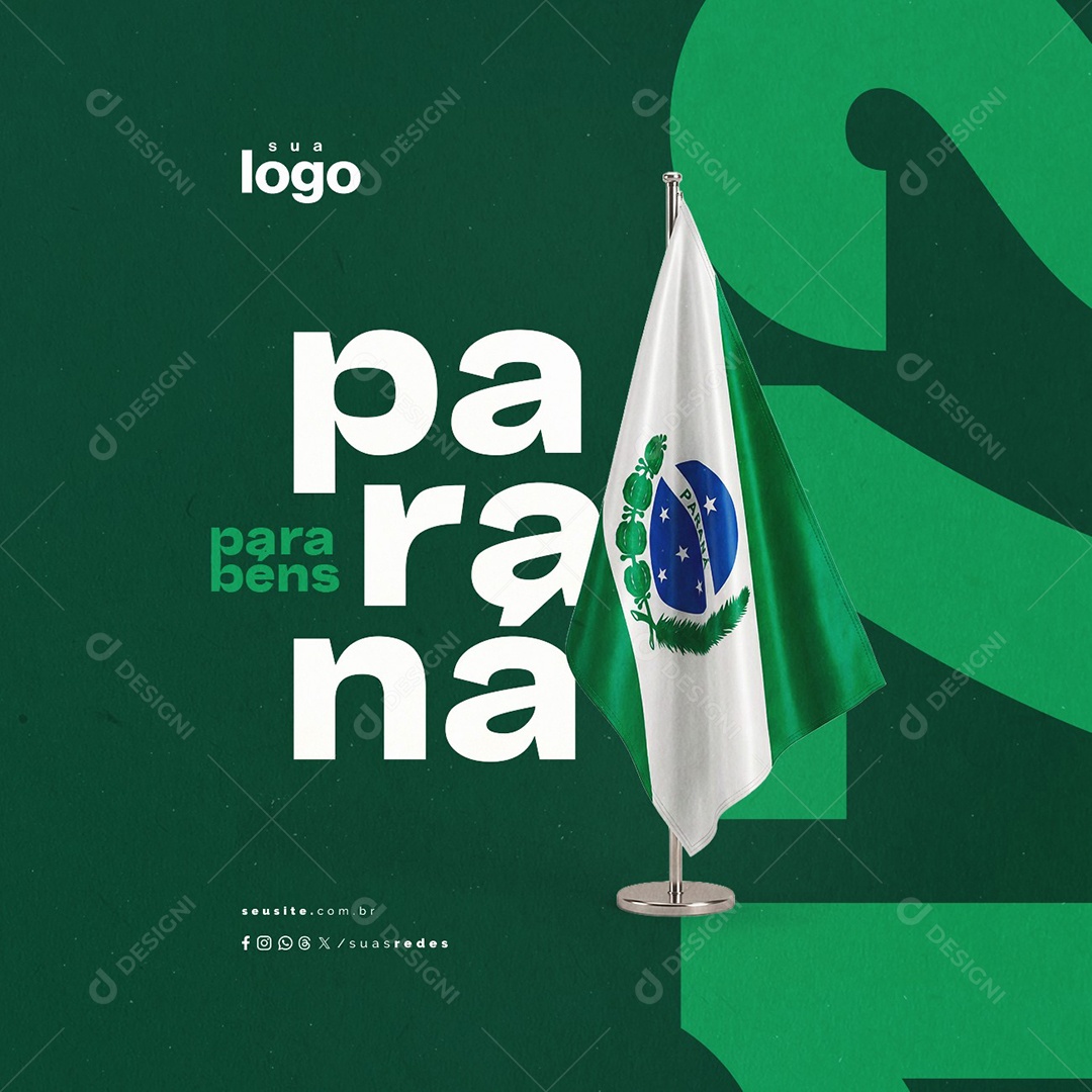 Parabéns Paraná 19 de Dezembro Social Media PSD Editável