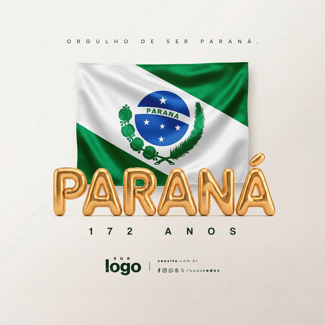 Paraná 19 de Dezembro Orgulho de Ser Paraná Social Media PSD Editável