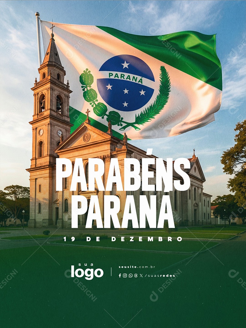 Paraná 19 de Dezembro Nossa História Nos Une Social Media PSD Editável