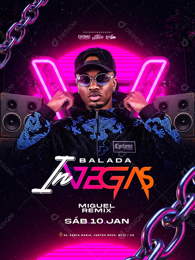 Flyer Próximos Shows Balada In Vegas Social Media PSD Editável