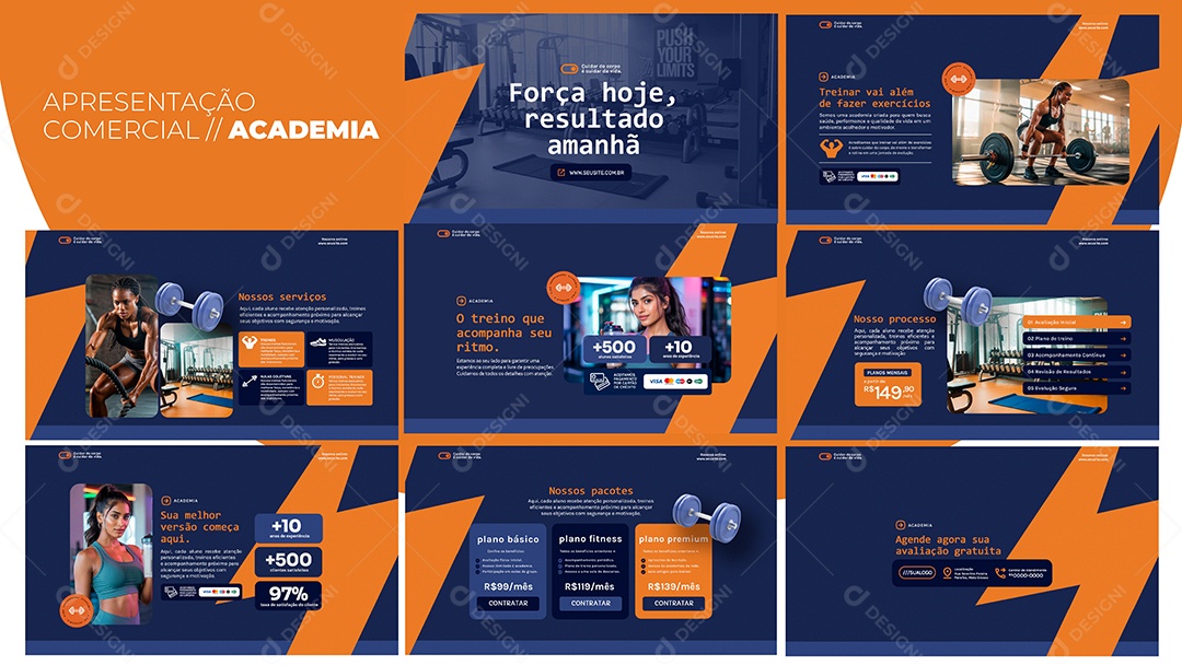 Apresentação Comercial Academia PSD Editável